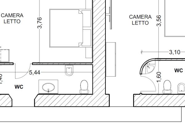 Piante stato di fatto e di progetto con panoramica dei lavori ipotizzati